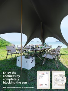Carpa de <span class=keywords><strong>Camping</strong></span> Primitiva Tipo Glamping en Forma de Mariposa, <span class=keywords><strong>para</strong></span> las Cuatro Estaciones, <span class=keywords><strong>Todo</strong></span> en Uno, Fácil de Montar, Despliegue Rápido, 210 Oxford con Revestimiento Negro, Protección Solar - Product Image 3