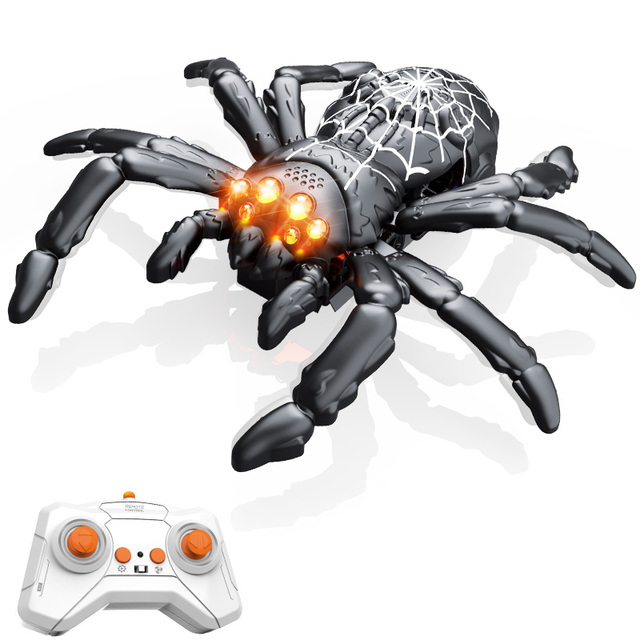 Kids Birthday Gifts Remote Controlled Robot Animal Toys Prank 360° Stunts Rotating Wall & Floor Climbing Rc Spider with LED Eyes