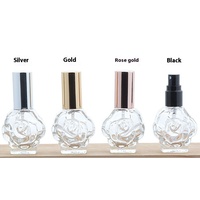 Botella vacía de vidrio plano portátil de 10ml con tapón de rosca para recarga de muestra de Perfume de fragancia Rosa Pedido mínimo 100PCs