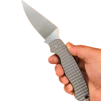 Couteau de camping pliant en acier S30V, pointe en titane, épaisseur de lame 3,5 mm, longueur totale 21,5 cm, DIY OEM Chine EDC