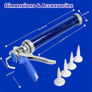 Pistola de silicona de doble empuje de polipropileno de 600 ml para calafateo de salchichas, herramienta manual - Product Image 2