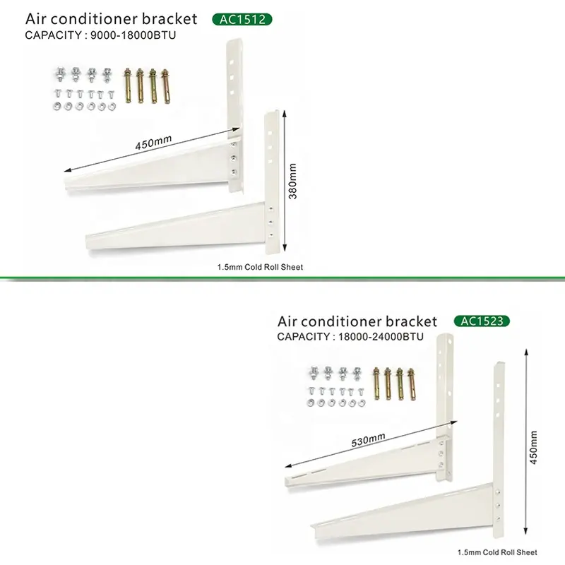 Supporto a parete AC mini split ac staffa condizionatore d'aria 350/450mm per le staffe del condizionatore d'aria