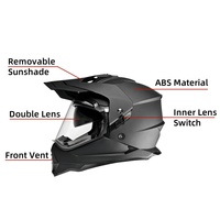 Nouveaux casques intégraux modulaires en ABS les plus populaires unisexe pare-soleil amovible HD casques de moto à double lentille personnalisés en usine