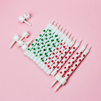 Bougies d'anniversaire à pois mignonnes avec supports pour la décoration de gâteaux, cadeaux pour fêtes d'enfants, banquets de mariage, fournitures de boulangerie