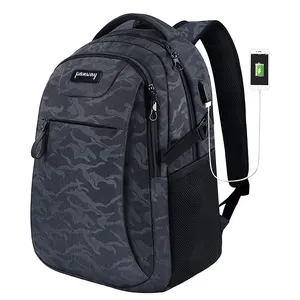 旅行笔记本背包时尚防水防盗耐用USB充电rpet学校旅行笔记本背包