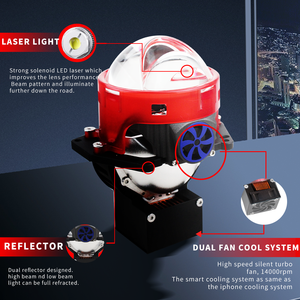 Venta caliente H/L Beam Dual Laser P91 Bi-Led Proyector 12V Auto Faros con 150W de potencia Proyector de lente de nueva condición - Product Image 4