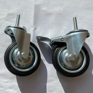 Schwarzes M10mm Bolzen-Rollenrad aus Gummi, 75x23, Tragkraft 50kg, Schraubbefestigung - Product Image 6