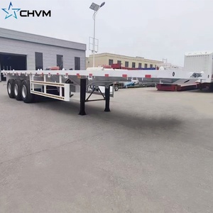 Nouvelle semi-<span class=keywords><strong>remorque</strong></span> CHVM à trois essieux en acier de 40 pieds certifiée CE, capacité de 40 tonnes, châssis de conteneur de 20 pieds, 40 pieds, 50 pieds, 53 pieds, remorques de camion - Product Image 3