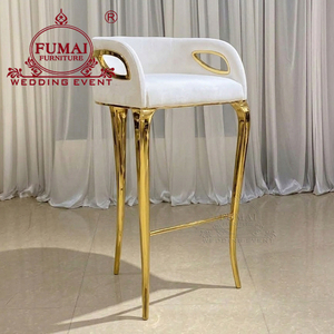 Tabourets de bar extérieurs modernes de tissu de cadre d'acier inoxydable d'or de mariage de salon - Product Image 1