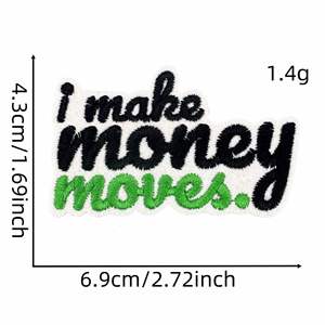 Patch brodé créatif thermocollant motif billet de banque dollar dessin animé pour vêtements - Product Image 6