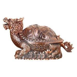 Posacenere Europeo Retrò a Forma di Tartaruga Drago, Creativo e di Tendenza, Sferico in Metallo Multifunzionale per Ufficio, Casa e Soggiorno con Coperchio - Product Image 2