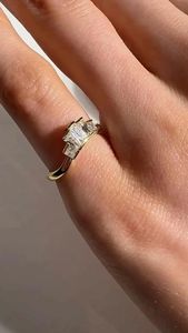 2CT Baguette Lab Grown <b>Diamond</b> Engagement <b>Ring</b> 14K Gold Solitaire Luxury Fine Jewelry Elegant Bridal <b>Ring</b> for Women - Product Image 4