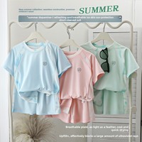 Ensemble de vêtements de sport d'été pour enfants, 2 pièces, séchage rapide, spandex, protection solaire UPF50, manches courtes, shorts, sensation de fraîcheur, pour l'extérieur