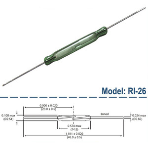 HKFAST RI-26 Interruptor Magnético de Lámina Seca con Cables de Vidrio, Histeresis Cerrada, Diferencial SPST, Alta Vida Útil, Respuesta Rápida - Product Image 2