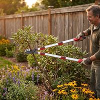 Sécateur télescopique à cliquet facile à utiliser, perche extensible de 1,3 m, conception ergonomique pour économiser l'effort, idéal pour la maison, le jardin, les rosiers et les arbres fruitiers