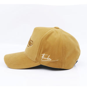 New Cool Two Tone Oem Sombreros de gamuza personalizables 5 paneles Gamuza Gorra de béisbol de gamuza personalizada - Product Image 3