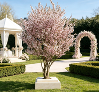 Grand arbre fleuri en plastique de 1,5 m x 1,5 m de large, cerisier artificiel japonais complet pour la décoration de mariage et de Noël, durable