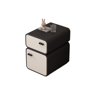 Mesita <span class=keywords><strong>de</strong></span> <span class=keywords><strong>Noche</strong></span> <span class=keywords><strong>de</strong></span> Madera Maciza <span class=keywords><strong>de</strong></span> Alta Gama, Estilo Cremoso, Súper Estrecha, con Almacenamiento, Diseño Moderno <span class=keywords><strong>y</strong></span> Lujoso para el Hogar - Product Image 5