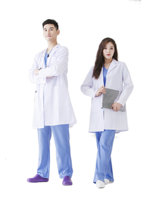 Bata de laboratorio blanca transpirable para mujer, uniforme farmacéutico bordado, abrigo de consulta, poliéster, algodón, Spandex, estampado térmico - Product Image 4