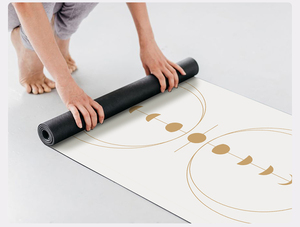 Tapis de yoga de voyage en PU, couleur beige nude, forme ovale, personnalisé, écologique et naturel, non-caoutchouc 4mm, logo YF0304T, anti-dérapant, forme ovale - Product Image 6
