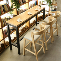 Chaise haute en bois personnalisée pour restaurant, mobilier commercial, pour café, dessert, table à manger en bois massif, tabourets hauts