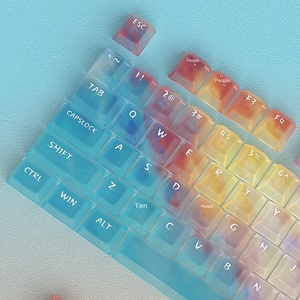 Teclado mecánico transparente para PC de 119 teclas transfronterizo en stock al por mayor, juego completo pequeño de arcoíris con niebla de cereza y 7 colores - Product Image 3