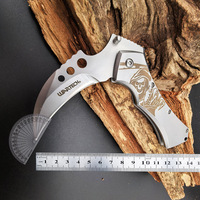 Outdoor Selbstverteidigungs-Warwolf-Sichel Klappbares Edelstahl-Multifunktionsmesser Tödliches Sichelmesser Modell mit Glatter Klinge für Gartenpflege