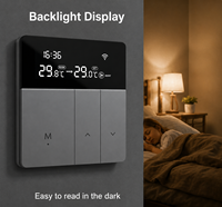 Télécommande intelligente DOMISI à commande vocale via application, compatible Wi-Fi, avec écran OLED, pour options électriques/gaz, hôtel et maison