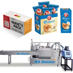Machine à emballer à grande vitesse de boîte de papier de pain Machine à emballer de boîte de pain de croissant Machine à emballer de carton de sac de pains