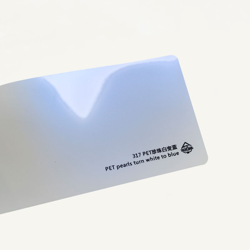 PET pearls turn white to blue