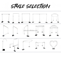 Kit de support de toile de fond réglable en aluminium robuste avec double barre transversale de 10 x 10 pieds, cadre rétractable pour la décoration