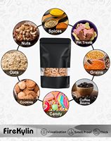 Sachets Doypack refermables avec fenêtre mate, anti-odeur, en aluminium laminé, à fermeture éclair, pour emballage d'aliments pour animaux de compagnie, qualité alimentaire