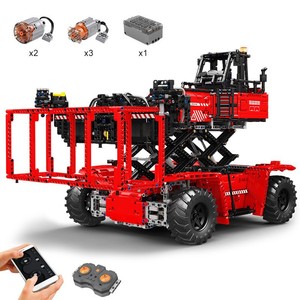 Yuxing 17029 Cartoon Remote Control Battery Powered Electric Container Forklift <b>Building</b> <b>Blocks</b> Toy for Boys Educational STEM - Product Image 1