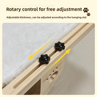 Hamac pour chat suspendu au rebord de fenêtre, avec cadre en bois massif, rembourrage en coton amovible et lavable, assemblé, peut être placé au sol