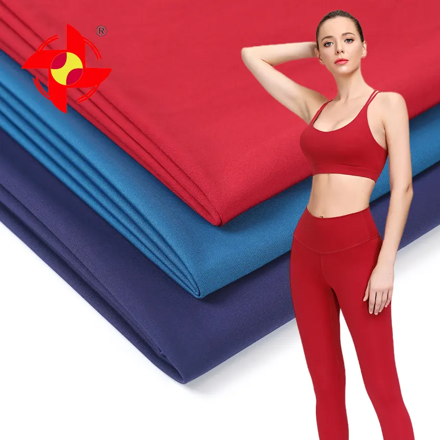 Chất lượng cao 4 cách stretchi 77 Nylon 23 Spandex 180gsm sợi nhỏ spandex thể thao vải cho yoga mặc và xà cạp