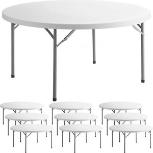 Ensembles de tables, mobilier d'extérieur, hôtel, restaurant, location de <span class=keywords><strong>mariage</strong></span>, table ronde pliante en plastique avec pieds de table en métal - Product Image 4