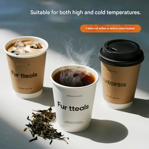 Gobelets en papier kraft blanc, noir, brun, jetables, avec logo personnalisé, 8 oz, 12 oz, 16 oz, 20 oz, pour café, gobelet à café chaud avec couvercle - Product Image 6