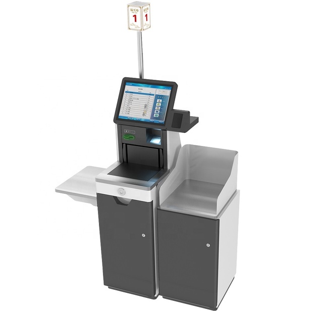 Cash Payment Kiosks Manufacturer Retail/Supermarket Self Checkout Machine Self Checkout Kiosk With Note Recycler Coin Recycler