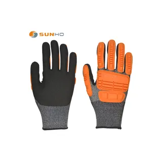 SunnyHope Heavy Machinery Protective Gloves With Nitrile Coating Anti-Cut And Anti-Impact Features