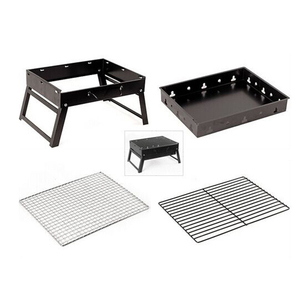 Barbecue portable au design moderne, chromé, avec revêtement en poudre, pliable, au charbon de bois, pour le camping, le pique-nique, en acier au carbone, <span class=keywords><strong>kebab</strong></span> noir, 2-3 personnes - Product Image 1