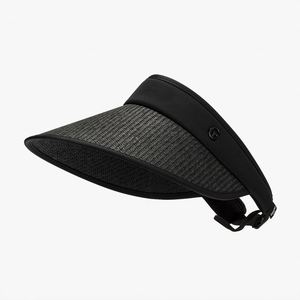 Chapeau de soleil pliable en paille naturelle pour femme, visière creuse, idéal pour le cyclisme en extérieur, vente en gros d'usine - Product Image 5