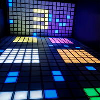 Paneles de Juego Interactivos con Luces LED para Piso, Tipo Hopscotch, Control DMX512, Interior, ABS+Vidrio Templado, Capacidad de Carga 500KG/M2, Certificación CE