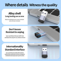 10Gbps USB A 3.2 Port vers Type C Connecteurs femelles OTG Adaptateur de convertisseur de souris pour lecteur Flash de téléphone portable