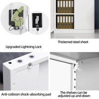 Armoire de classement en acier sans porte avec 4 étagères réglables, structure KD, design minimaliste, rangement durable pour chambre, bureau à domicile