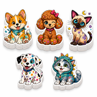 Autocollants pour animaux de compagnie arc-en-ciel colorés personnalisés, imperméables, pack d'autocollants de chien dalmatien, chat, dessin animé kawaii pour ordinateur portable, coque de téléphone, tablette
