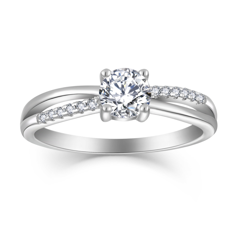 925 Sterling Silver CZ Halo Engagement Wedding Band Ring For Women - Sizes 2.5-15