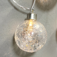 N-CONCEPT Glaskugel-Lichterkette 1,8m - Batteriebetriebene Innen-Weihnachtsdekoration für Haus, Baum und Fenster, Tischbeleuchtung