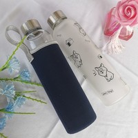 Vente en gros de tasses de boissons gazeuses simples de qualité bouteille d'eau en verre écologique pour les enfants