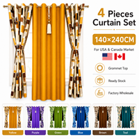 Ensemble de 4 rideaux occultants personnalisés à œillets pour salon et chambre à coucher – Vente en gros pour le marché américain