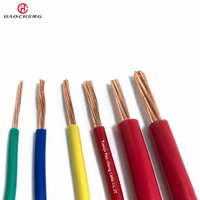 Fil de cuivre flexible Haocheng BVR 1,5/2,5/4/6 mm, isolation PVC 750 V IP40 pour câblage de bâtiment et construction